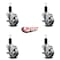Service Caster 3'' Semi Steel Swivel 1-1/4'' Expanding Stem Caster Set with Brake, 4PK SCC-EX20S314-SSS-TLB-114-4 - alternate 3
